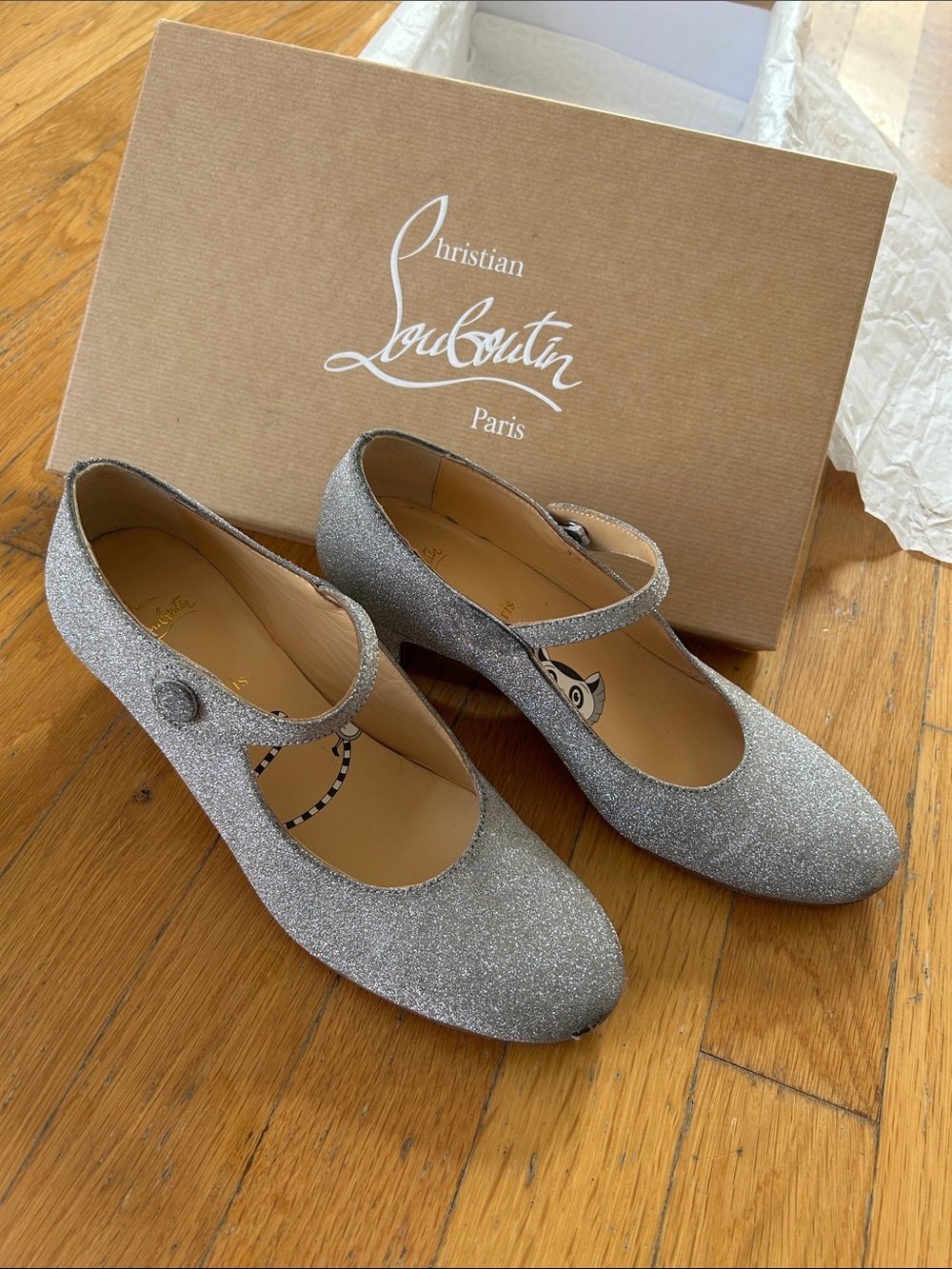 Christian Louboutin Silver Sparkle Heels